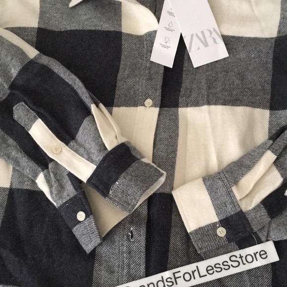 ZARA PLAID CHECKERED FLANNEL BUTTON DOWN SHIRT - Picture 2 of 10